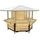 Faltbarer Holz Pavillion 6-eckig, 2,80m x 2,80m  - Aufbau...