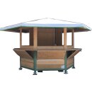 Foldable wooden pavilion 6-cornered